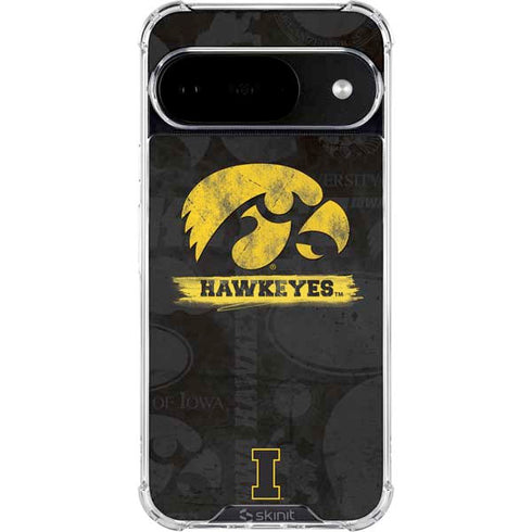 University of Iowa Hawkeyes Distressed Logo Google Pixel 10 Clear Case